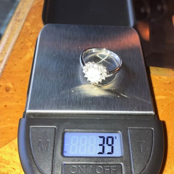 Rainbow Moonstone Sterling Silver Heart Ring Size 9.75 - Picture 10 of 10